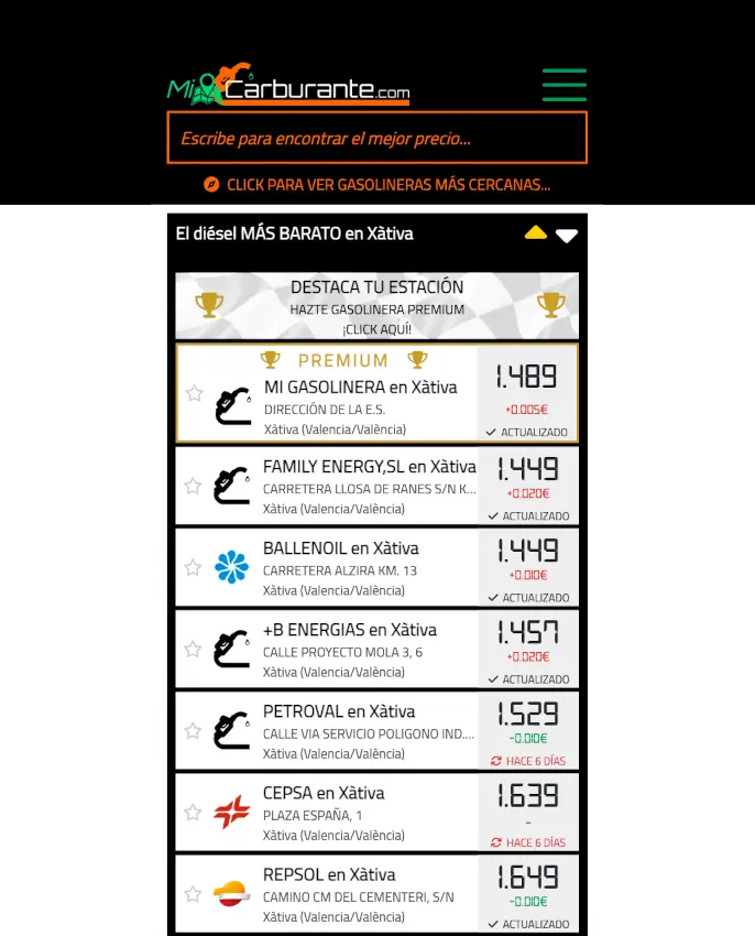 Anúnciate en MiCarburante.com y muestra los precios de tu gasolinera